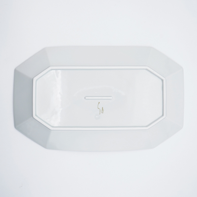 ミモザと小鳥／八角長皿(大)｜空萌工房(そらもえこうぼう)｜田口