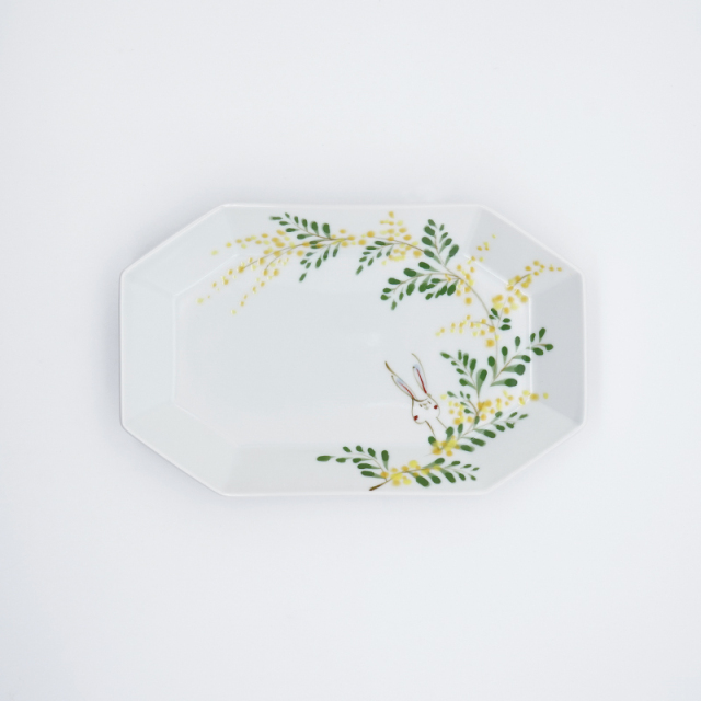 空萌工房 うさぎ 田口紀美子 小皿 3枚組 食器 楽天市場】空萌工房 田口紀美子 うさぎの小路 菊割菱小皿 白