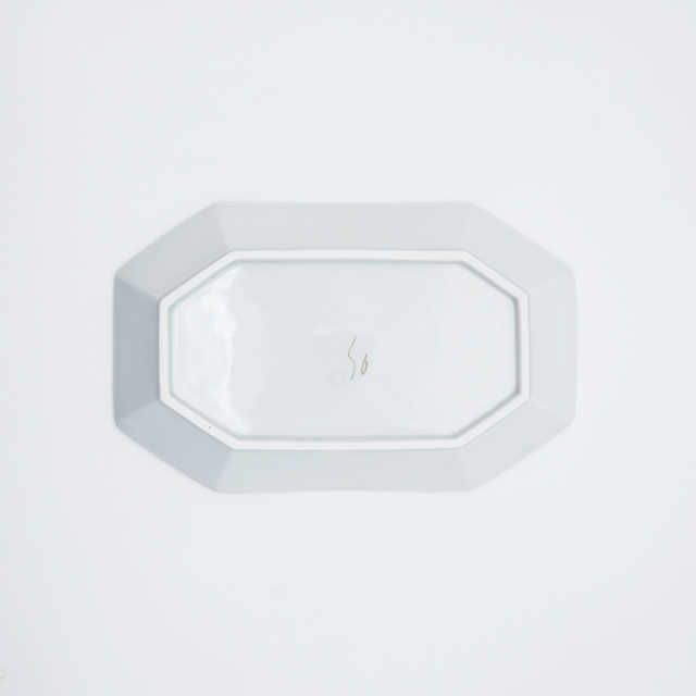 ミモザとうさぎ／八角長皿(小)｜空萌工房(そらもえこうぼう