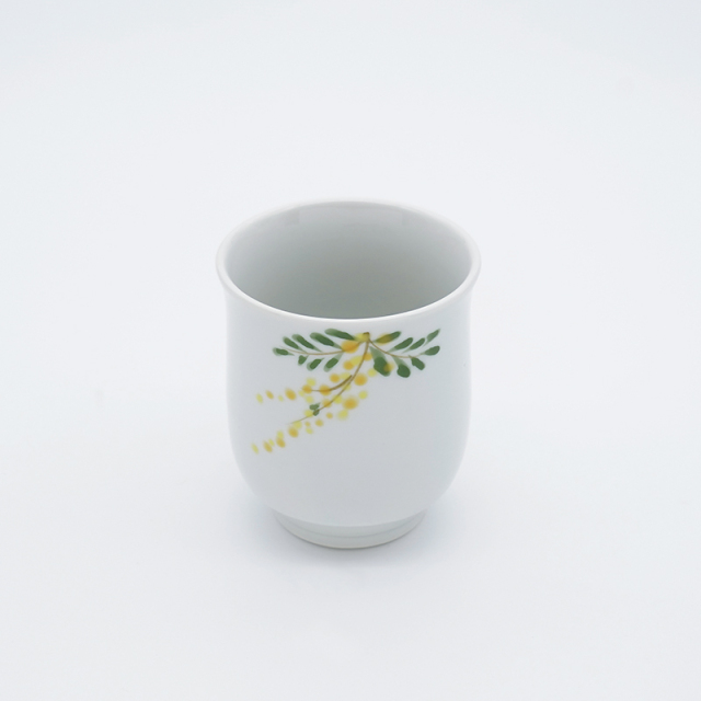 ミモザとうさぎ／湯呑(小)｜空萌工房(そらもえこうぼう)｜田口紀美子