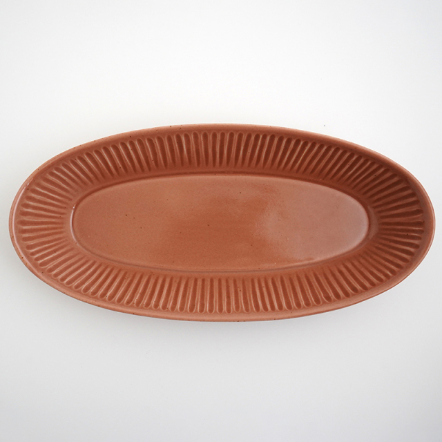 陶器製浮彫鹿デザイン平皿 小鹿田焼 深皿 刷毛目 飛び鉋 大皿 取り皿 盛り皿 飾り皿 和食器