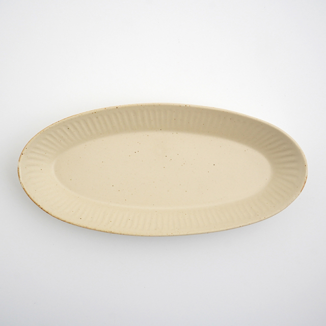 【超希少新品】✞ロミオとジュリエット　 陶器製 波佐見焼 一誠陶器 浮彫-UKIBORI- 舟形トレー(小)グレー