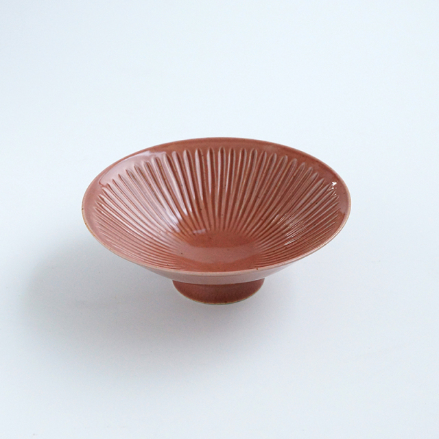 波佐見焼 一誠陶器 浮彫-UKIBORI- HIRA碗 赤