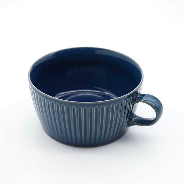 波佐見焼 一誠陶器 浮彫-UKIBORI- スープカップ／青