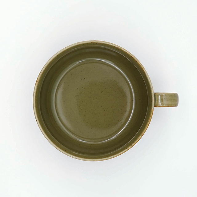 波佐見焼 一誠陶器 浮彫-UKIBORI- スープカップ／緑