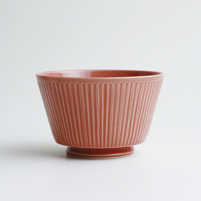 波佐見焼 一誠陶器 浮彫 ボウル 赤