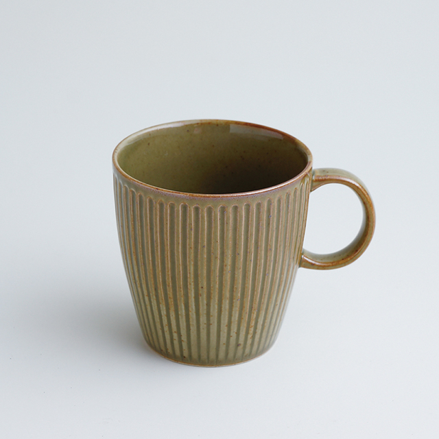 波佐見焼 一誠陶器 浮彫 マグカップ 緑