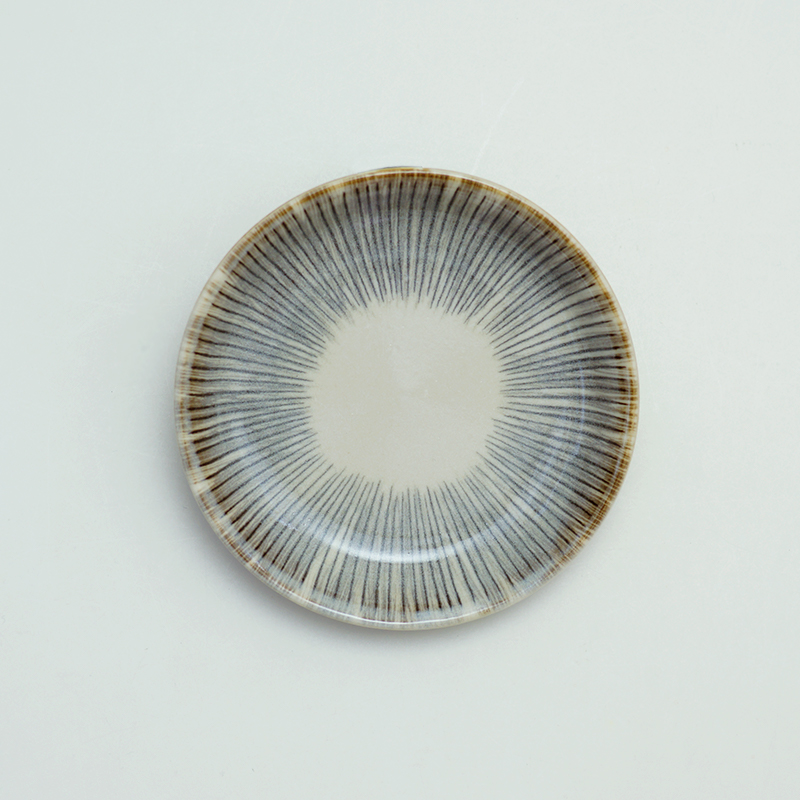 波佐見焼 十草彫 小皿（茶）