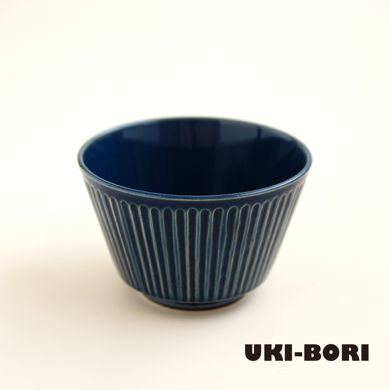 波佐見焼 一誠陶器 浮彫-UKIBORI- ボウル (S) 青