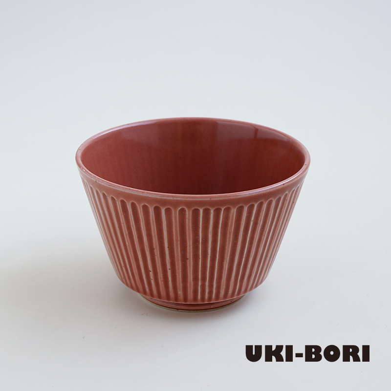 波佐見焼 一誠陶器 浮彫-UKIBORI- ボウル (S) 赤