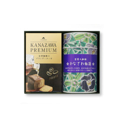 金箔入りインスタントコーヒー１缶＆金澤ロワイヤルブランデーケーキギフト