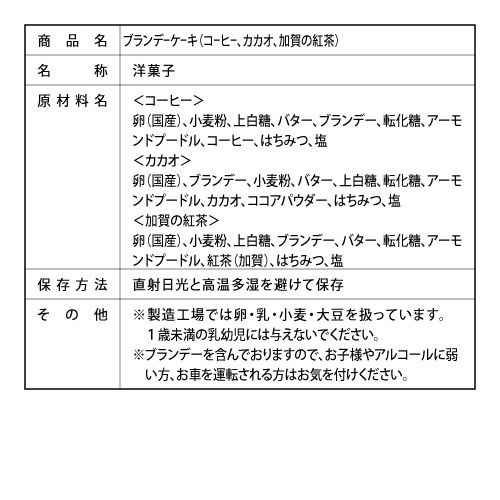 ブランデー三種　数量なし