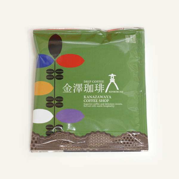 オリジナルの1杯用ドリップバッグ、ドリップカフェ金澤珈琲