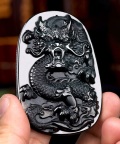 天然石の根付　龍　送料無料　