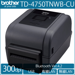 ブラザー ラベルプリンタ　TD-4750TNWB -CU(300dpi／カッター付きモデル)　／商品コード：[10189]