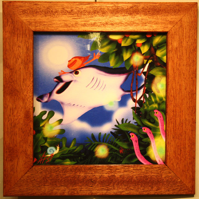 木精キジムナーのアートちび絵「雨上がりの空に/Mサイズ8番」