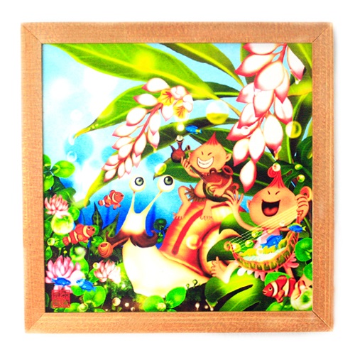 木精キジムナーのアート ちび絵「月桃の花/Sサイズ44番」