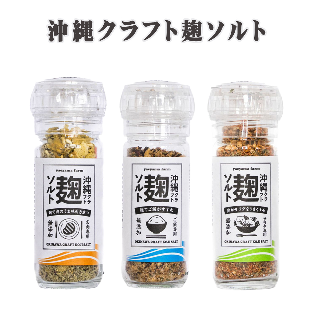 塩 沖縄 沖縄県産 海水塩 お塩 調味料 グルメ ソルト ミネラル お土産 沖縄クラフト麹ソルト お肉専用/ご飯専用/サラダ専用