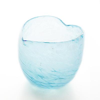 琉球ガラス/クラウドハートぐい呑みグラス・水