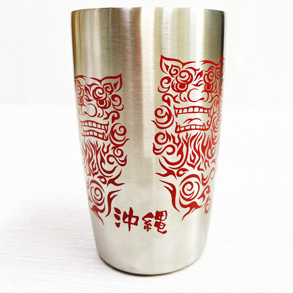 沖縄 お土産 タンブラー ステンレス 真空断熱タンブラー シーサー (赤)