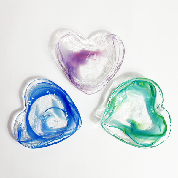 お皿 おしゃれ ガラス 食卓 和食 盛り皿 琉球ガラス ハートロック 大皿