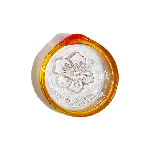 お皿 おしゃれ ガラス 食卓 和食  琉球ガラス 取り皿 豆皿 小皿 お土産 お取り寄せ 島の小皿 ハイビスカス