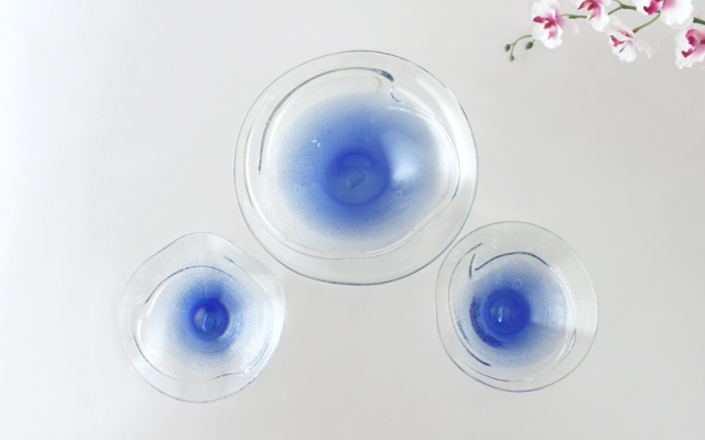 和食器 鉢 皿 ガラス おしゃれ 琉球ガラス職人 稲嶺盛一郎【暖流波巻鉢】