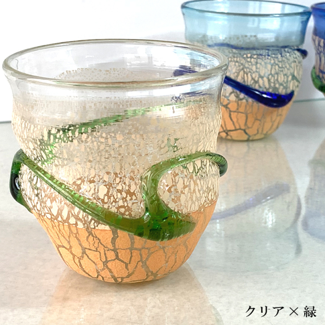 琉球ガラス職人 稲嶺盛一郎【土紋ロックグラス】