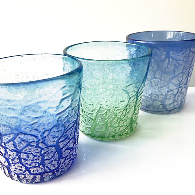 稲嶺ガラス 琉球ガラス グラス3点セット 稲嶺ガラス 琉球ガラス グラス3点セット 稲嶺盛吉 琉球ガラス