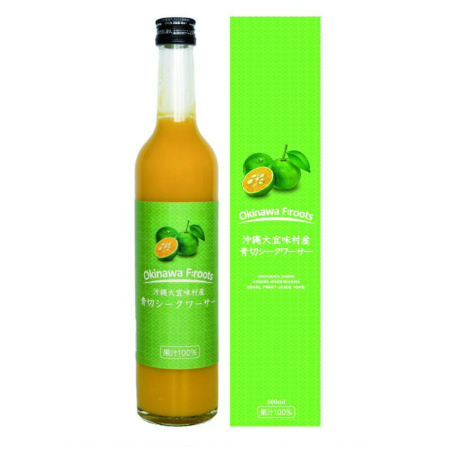 ストレート シークヮーサー原液 沖縄 お土産 ノビレチン11000mg ジュース 大宜味村産 青切シークワーサージュース 果汁100% 500ml