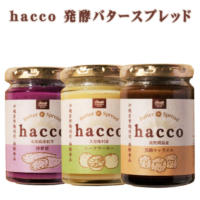 発酵バター 沖縄 お土産 hacco 発酵バター スプレッド 140g 石垣島産紅芋/大宜味村産シークワーサー/波照間島産黒糖キャラメル