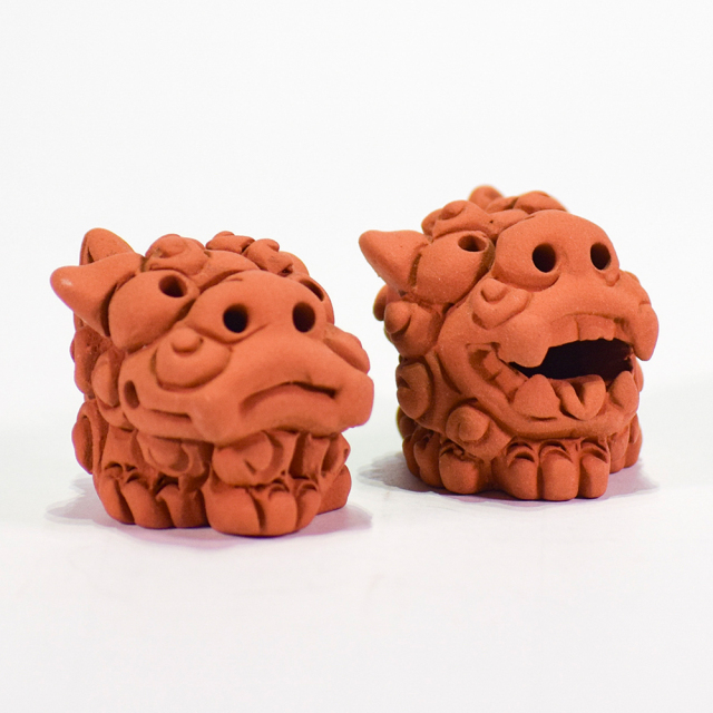 素焼きシーサー 置物 玄関 沖縄 シーサー 土産 ペア 新築祝い 結婚祝い