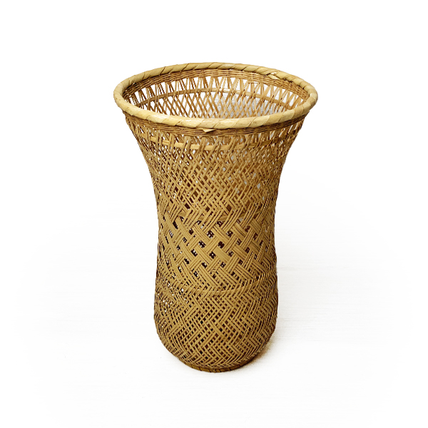 竹かご 篭 竹編み 花器 伝統 工芸品 竹花篭 格子花かご 花瓶 ドライフラワー 和風 竹器 生け花 竹製品 手作り 竹かご花器 小