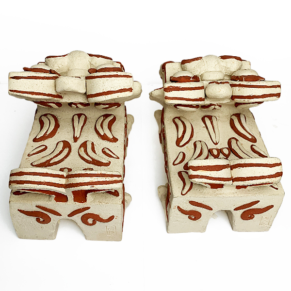 沖縄 お土産 シーサー 置物 門柱 ミニ 玄関 ペア 下駄シーサー
