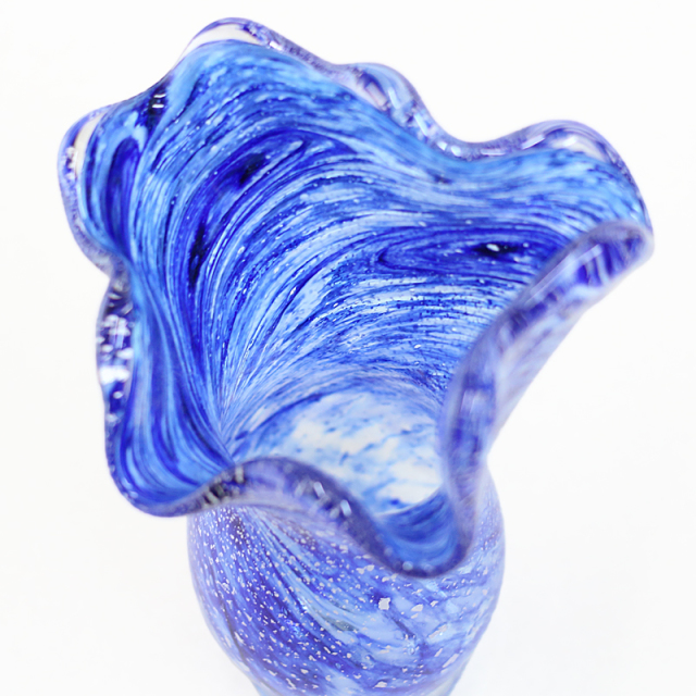 高級琉球ガラス 退職祝い プレゼント 花器 一点物 【プレミアムアース