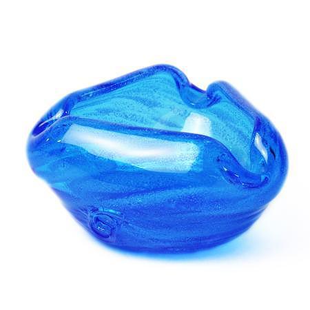 琉球ガラスの灰皿/海の泡三角灰皿・小