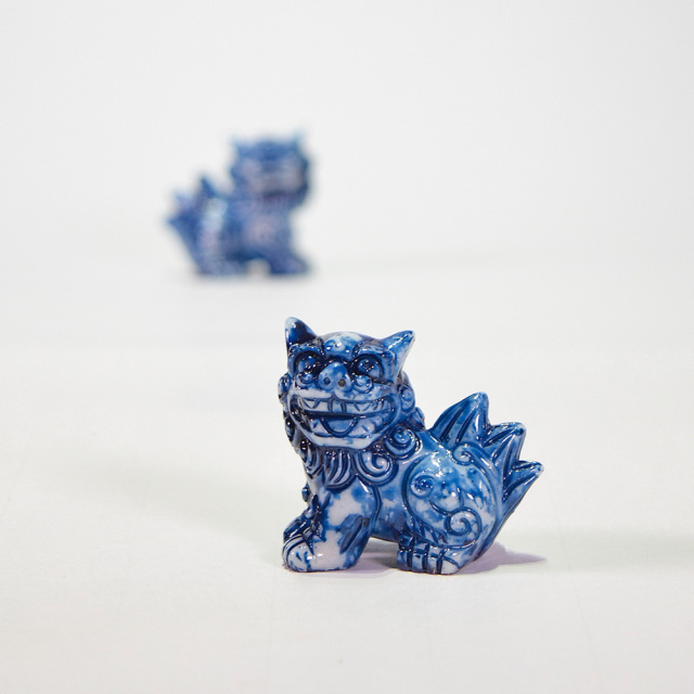 シーサー ミニシーサー 獅子 陶器風 ペア 置物 玄関 沖縄 琉球 守り神 