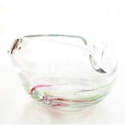 琉球ガラス/渦潮モール三角灰皿・レインボー