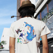 沖縄 Tシャツ 親子お揃い メンズ レディース ペア お土産 半袖 綿100% コットン JAM MARKET 海の中