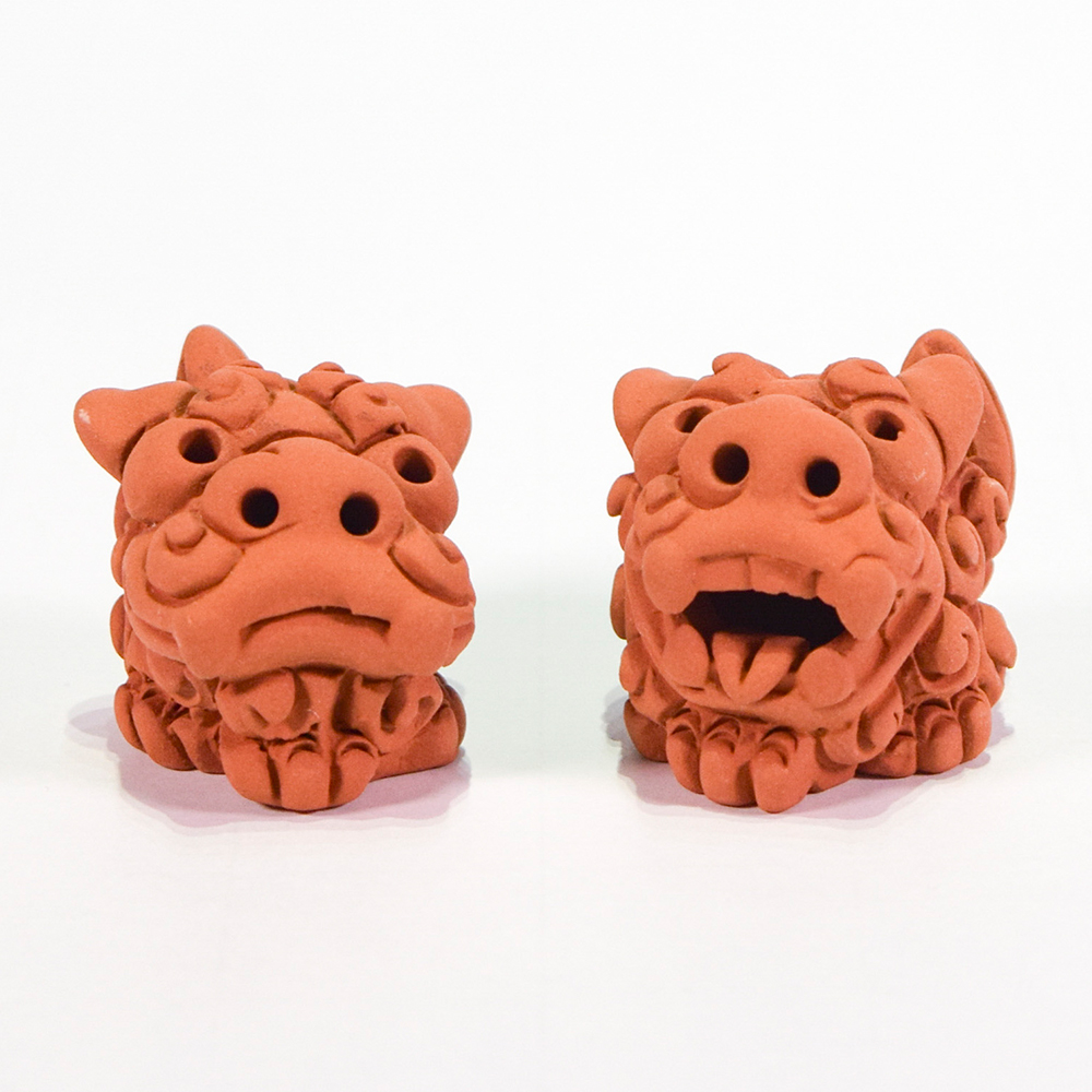 素焼きシーサー 置物 玄関 沖縄 シーサー 土産 ペア 新築祝い 結婚祝い