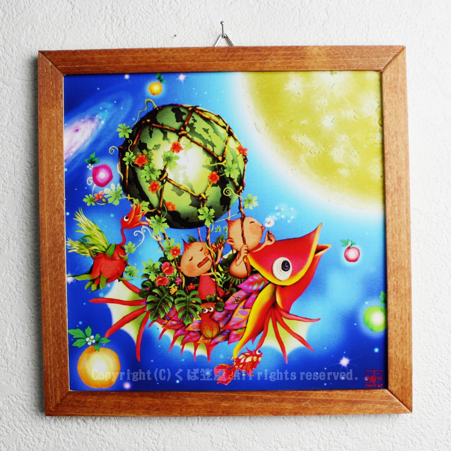 木精キジムナーのアートちび絵「フラワーフィッシュ/Sサイズ32番」