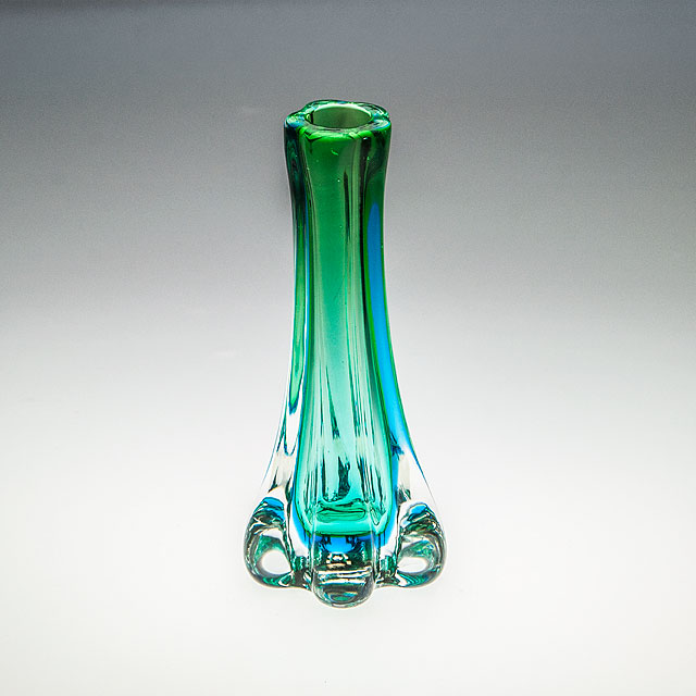 美品　琉球ガラス　工芸品　ヴィンテージ　赤い金魚　花瓶　フラワーベース 売り出し最安値 美品 琉球ガラス 工芸品 ヴィンテージ 赤い金魚