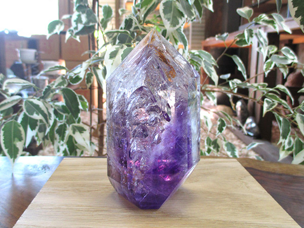 アメジストエレスチャル 高品質 原石 ポリッシュ 紫水晶 天然石専門店販売