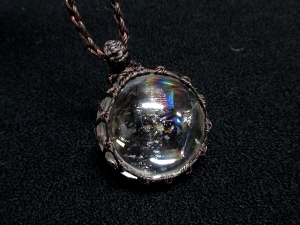 レインボークォーツ水晶マクラメオリジナルネックレス