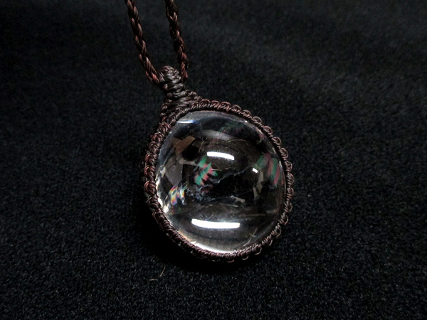 天然水晶 レインボークォーツ マクラメネックレス 天然石専門店【鬮石】