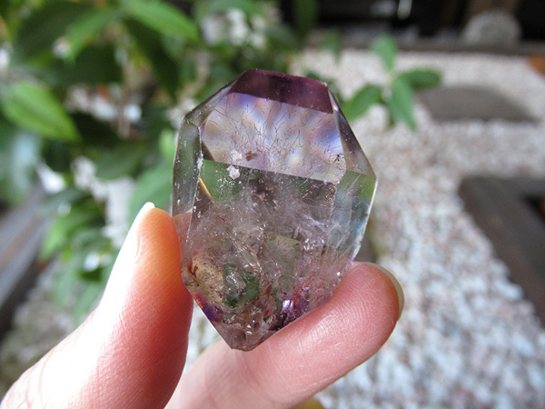 アメジストエレスチャルクォーツ ポリッシュ ポイント マダガスカル産 天然石