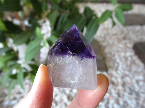 アメジストエレスチャルクォーツ ポリッシュ ポイント マダガスカル産 天然石