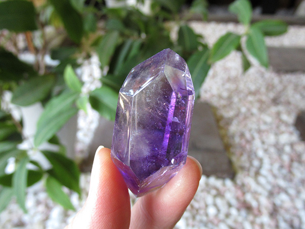 アメジストエレスチャルクォーツ ポリッシュ ポイント マダガスカル産 天然石