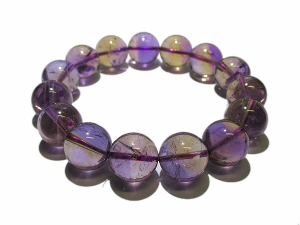 高品質】バイカラーアメトリン ブレスレット 約14mm 【鬮石】