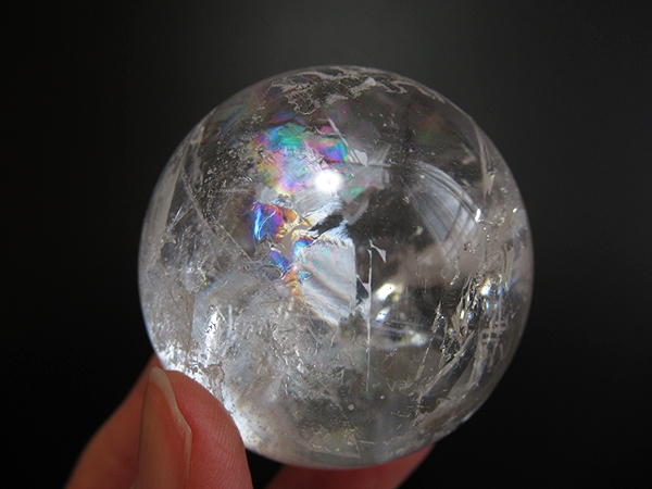ブラジル バイーア州産 レムリアンシードクリスタル レインボークォーツ 丸玉